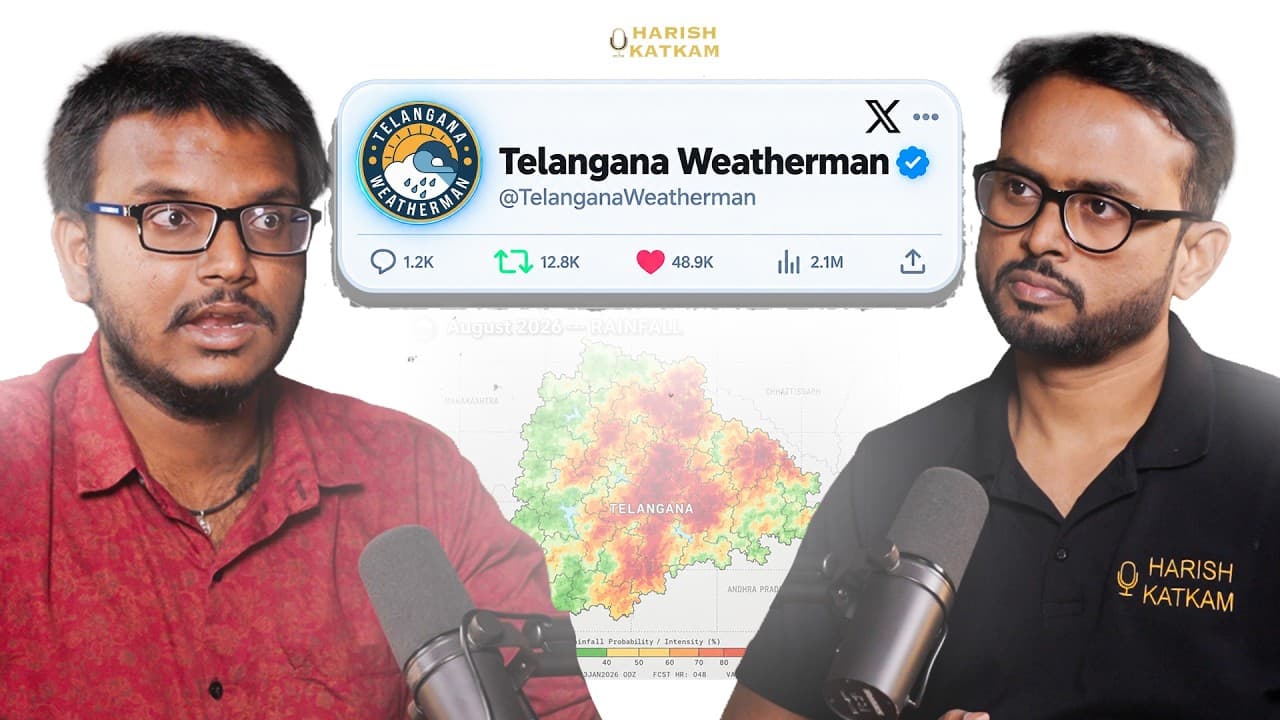 Thumbnail for “⚠️ The Most Trusted Person | Ft.Telangana Weatherman | #harishkatkam #vodcast #telugupodcast”